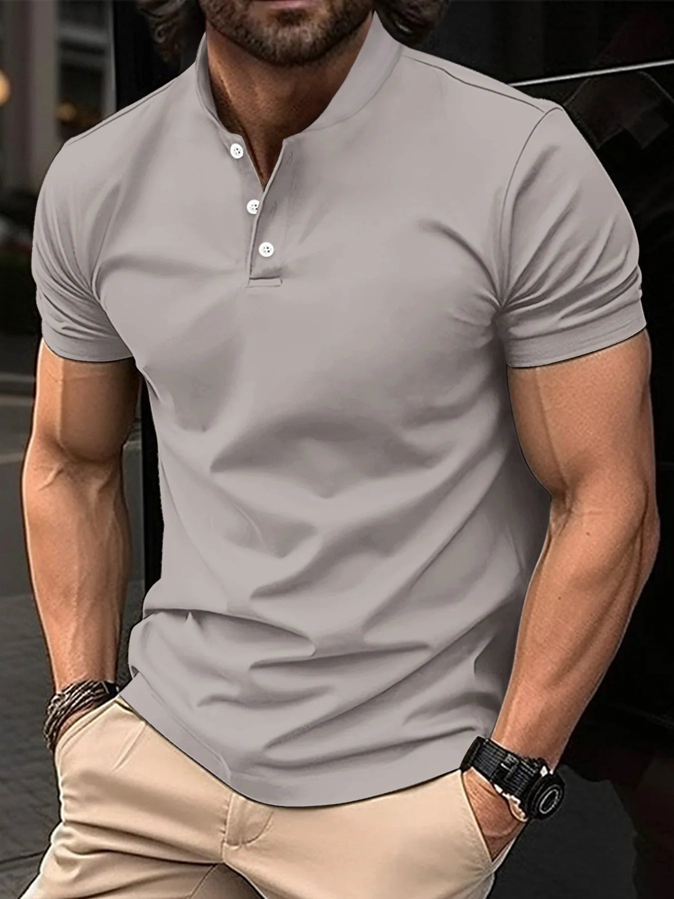 Zomer Heren Effen Kleur Poloshirt Korte Mouw Revers Knoop Tshirts Voor Heren Casual Streetwear Lichtgewicht Jogging Tops
