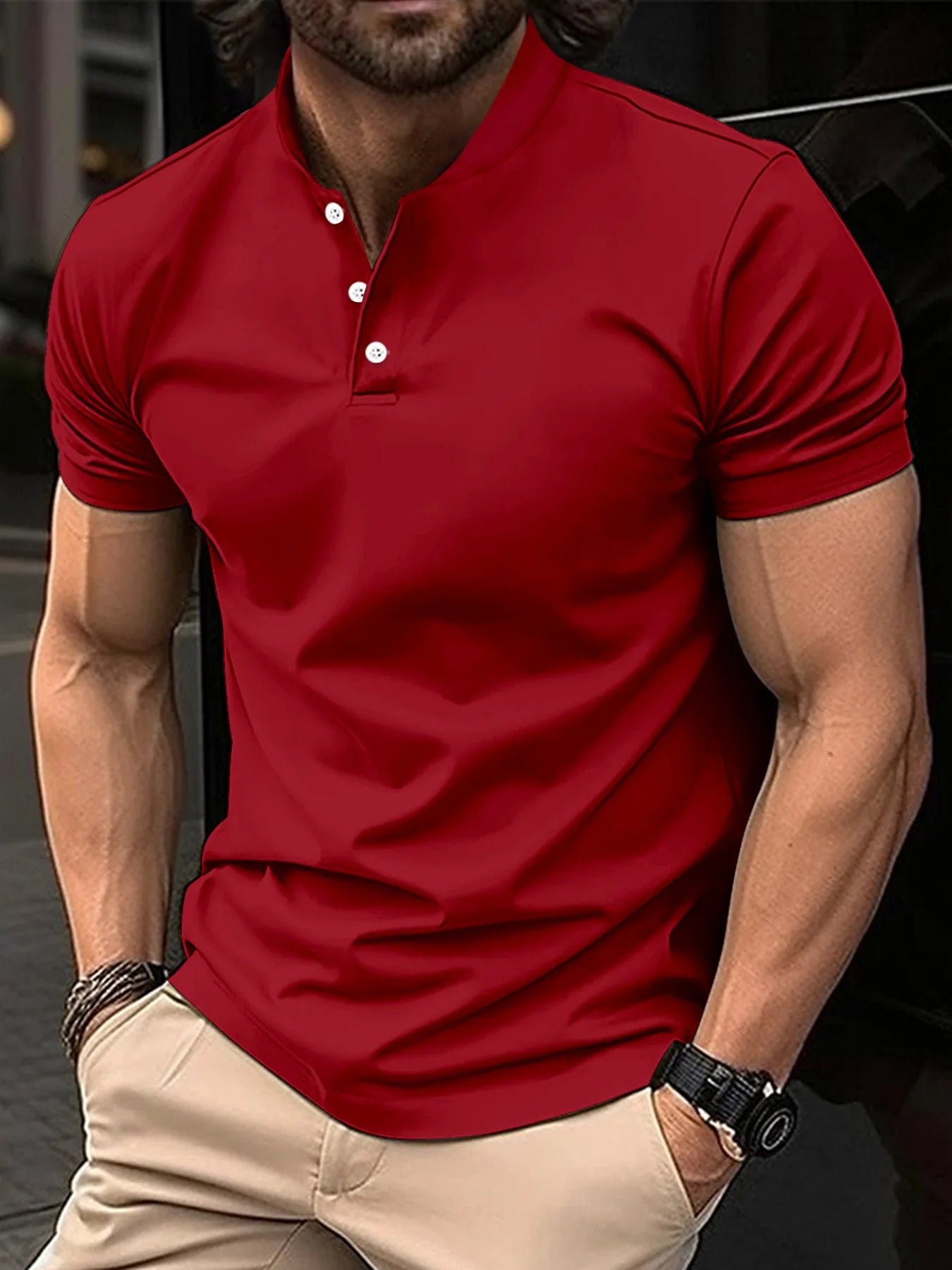 Zomer Heren Effen Kleur Poloshirt Korte Mouw Revers Knoop Tshirts Voor Heren Casual Streetwear Lichtgewicht Jogging Tops
